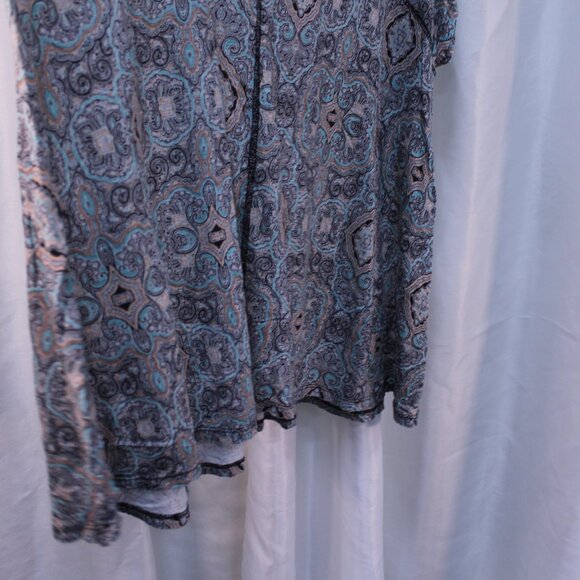 Adrienne Vittadini Paisley Blue and Gray Blouse - Picture 14 of 16